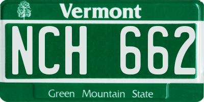 VT license plate NCH662