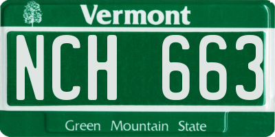 VT license plate NCH663