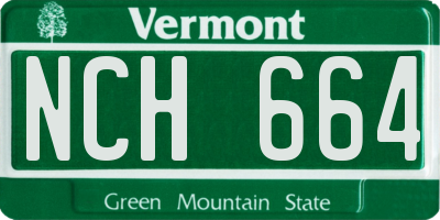 VT license plate NCH664