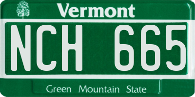 VT license plate NCH665