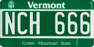 VT license plate NCH666