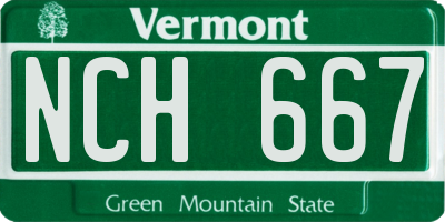 VT license plate NCH667