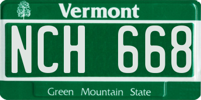 VT license plate NCH668