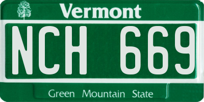 VT license plate NCH669