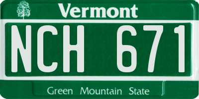 VT license plate NCH671