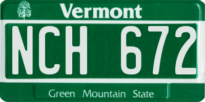 VT license plate NCH672