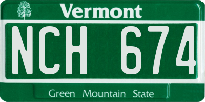 VT license plate NCH674