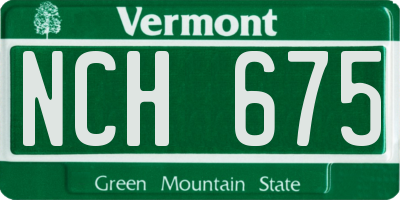 VT license plate NCH675