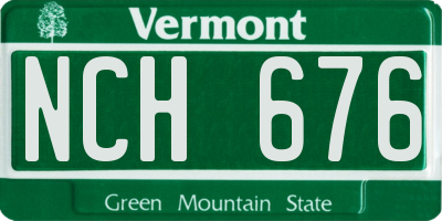 VT license plate NCH676