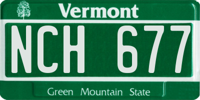 VT license plate NCH677