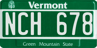 VT license plate NCH678