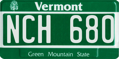 VT license plate NCH680