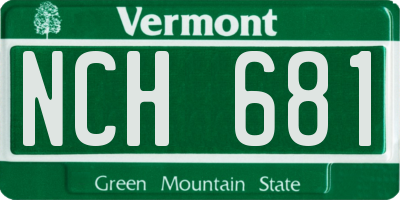 VT license plate NCH681