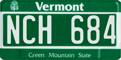 VT license plate NCH684