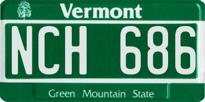 VT license plate NCH686