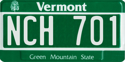 VT license plate NCH701