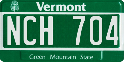 VT license plate NCH704