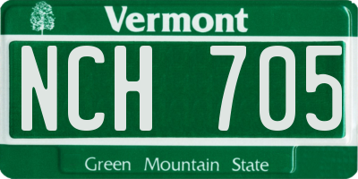 VT license plate NCH705