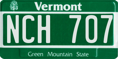 VT license plate NCH707