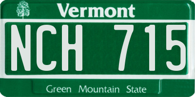 VT license plate NCH715