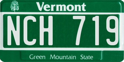 VT license plate NCH719