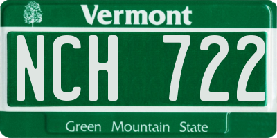 VT license plate NCH722