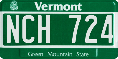 VT license plate NCH724
