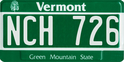 VT license plate NCH726