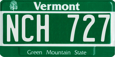 VT license plate NCH727