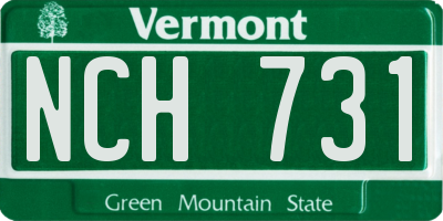 VT license plate NCH731