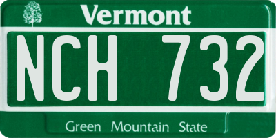 VT license plate NCH732