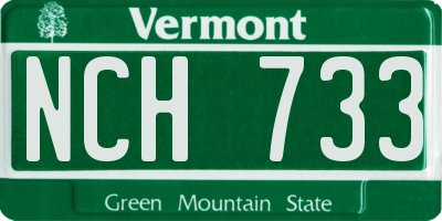 VT license plate NCH733