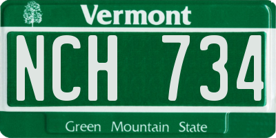 VT license plate NCH734