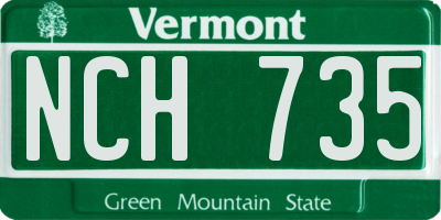 VT license plate NCH735