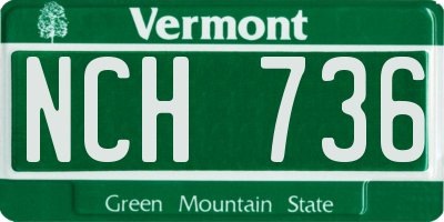 VT license plate NCH736