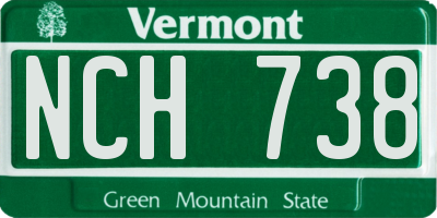 VT license plate NCH738