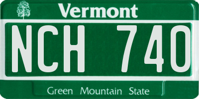 VT license plate NCH740