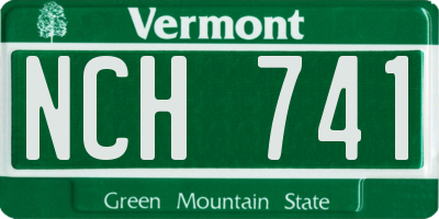 VT license plate NCH741