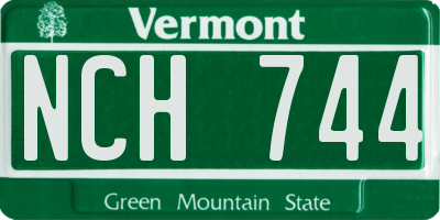 VT license plate NCH744