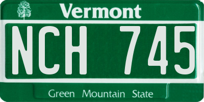 VT license plate NCH745