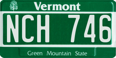 VT license plate NCH746