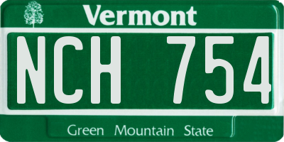 VT license plate NCH754