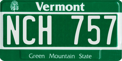 VT license plate NCH757