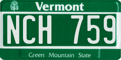 VT license plate NCH759