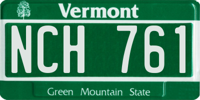 VT license plate NCH761
