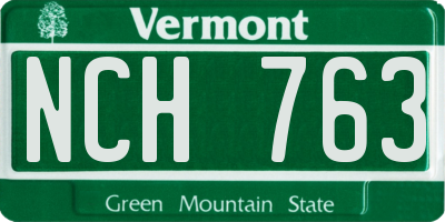 VT license plate NCH763