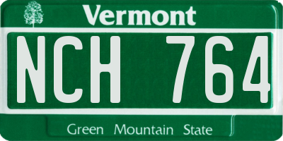 VT license plate NCH764