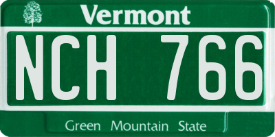 VT license plate NCH766