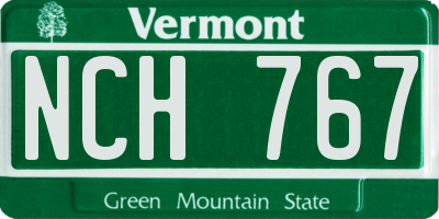 VT license plate NCH767