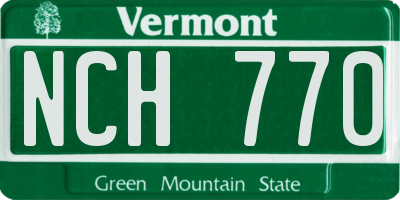 VT license plate NCH770